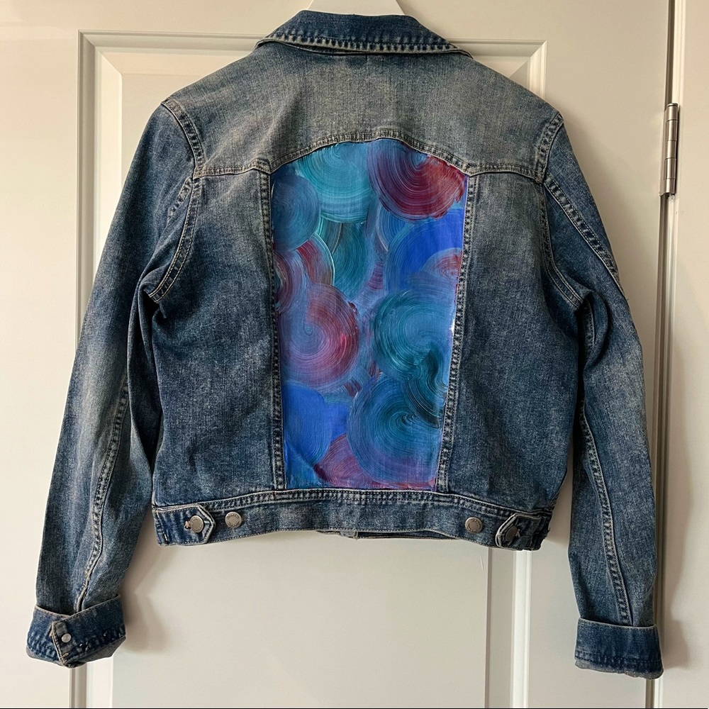 Hand Painted Rustic Denim Jean Jacket
